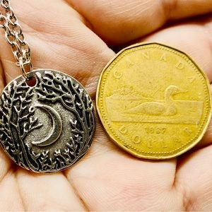 Crescent Moon Amongst the Forest Costume Necklace